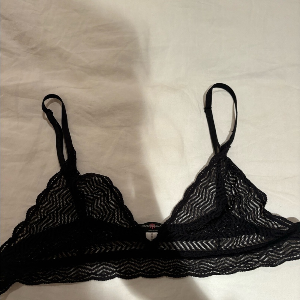 Cosabella Black Zigzag Lace Bralette